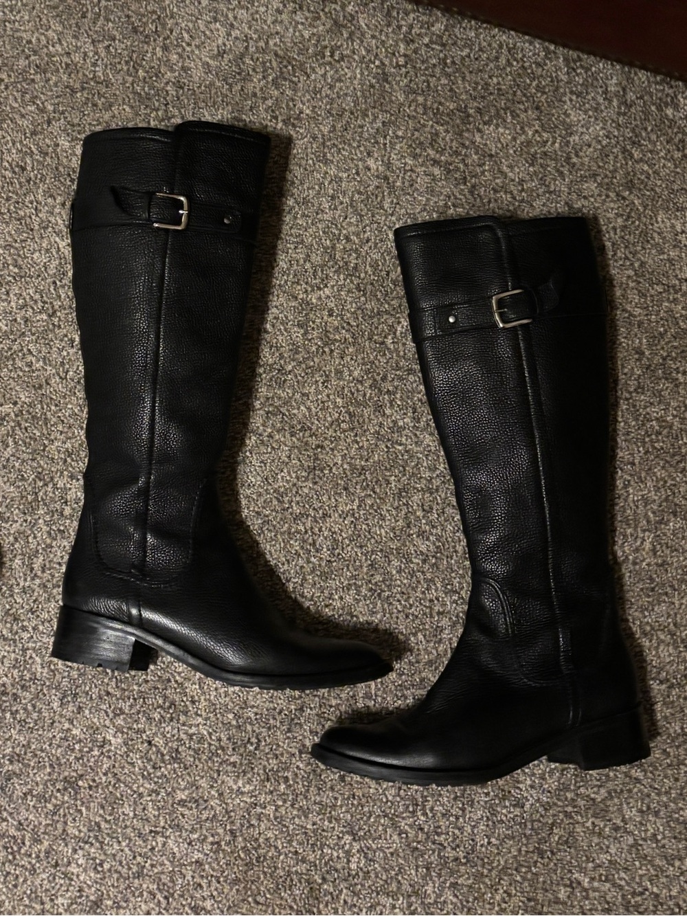 Cole Haan Black Over-the-Knee Riding Boots with Buckle Detail
